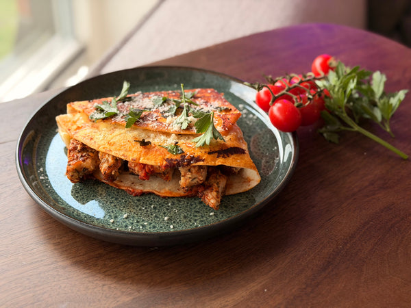 Garlic Butter Chicken Parm Folded Wrap