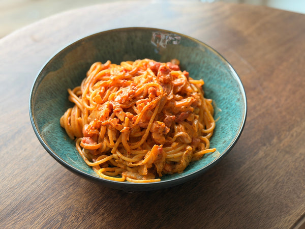 Spicy Kimchi-pasta med Bacon